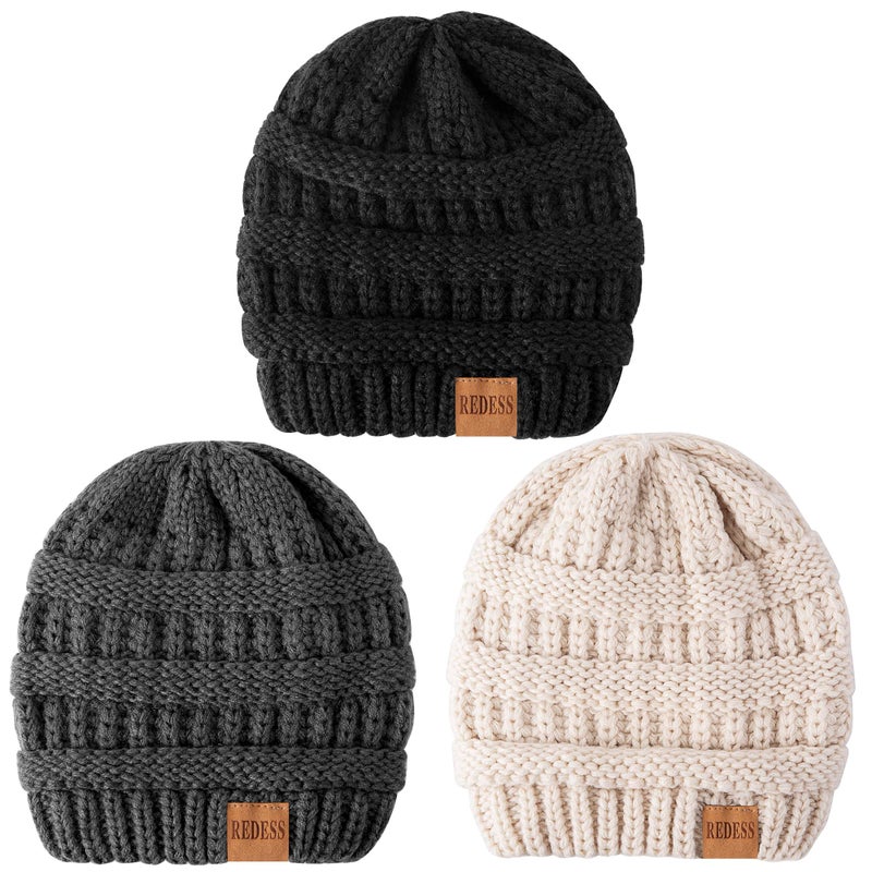 REDESS Baby Kids Winter Warm Hats, Infant Toddler Children Beanie Knit Cap Girls Boys - Image 2